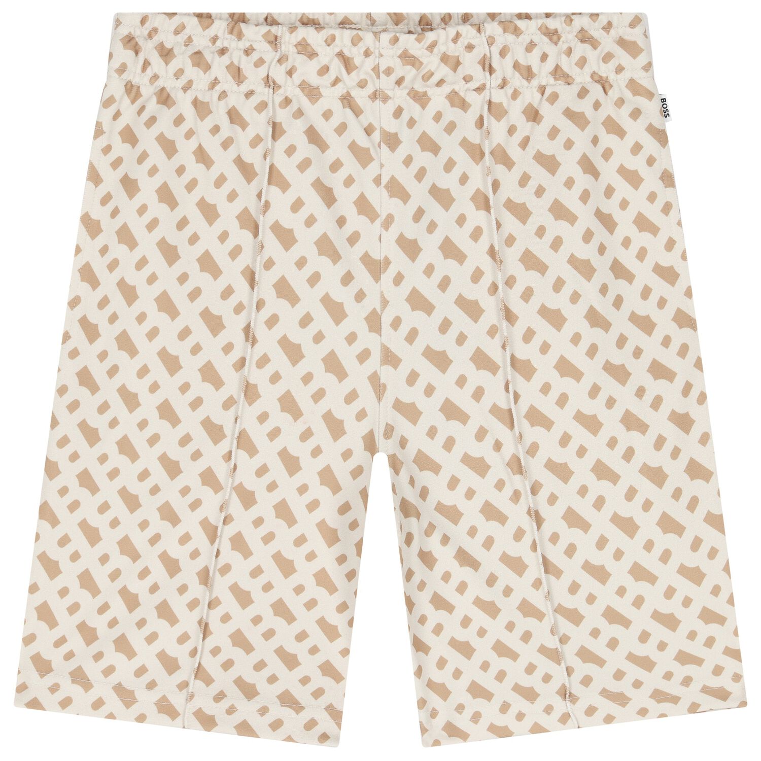 Boys Beige Logo Shorts, 1, hi-res image number null