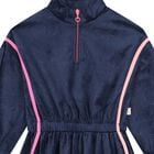 فستان مزين بالترتر باللون الكحلي للبنات, 1, hi-res