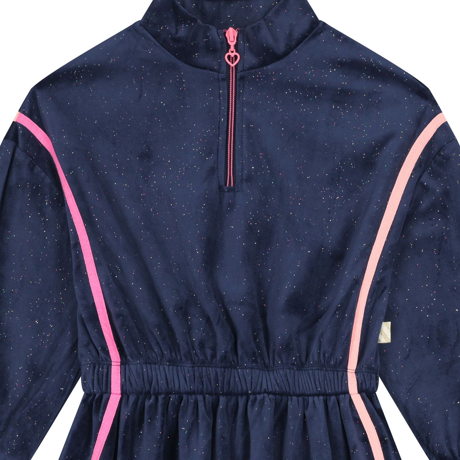 فستان مزين بالترتر باللون الكحلي للبنات, 1, hi-res