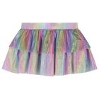 Girls Iridescent Rainbow Ruffled Skirt, 1, hi-res
