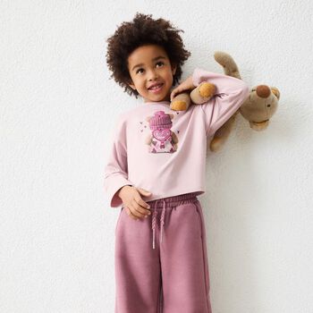 Girls Pink Wide Leg Trousers