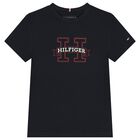 تيشيرت أولاد بالشعار باللون الكحلي, 1, hi-res