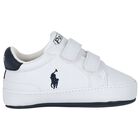 Baby Boys White Logo Trainers, 1, hi-res