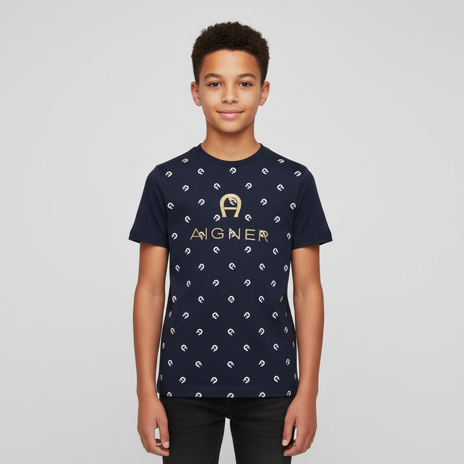 Boys Navy Blue Logo T-Shirt, 1, hi-res image number null