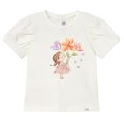 Younger Girls Ivory T-Shirt, 1, hi-res
