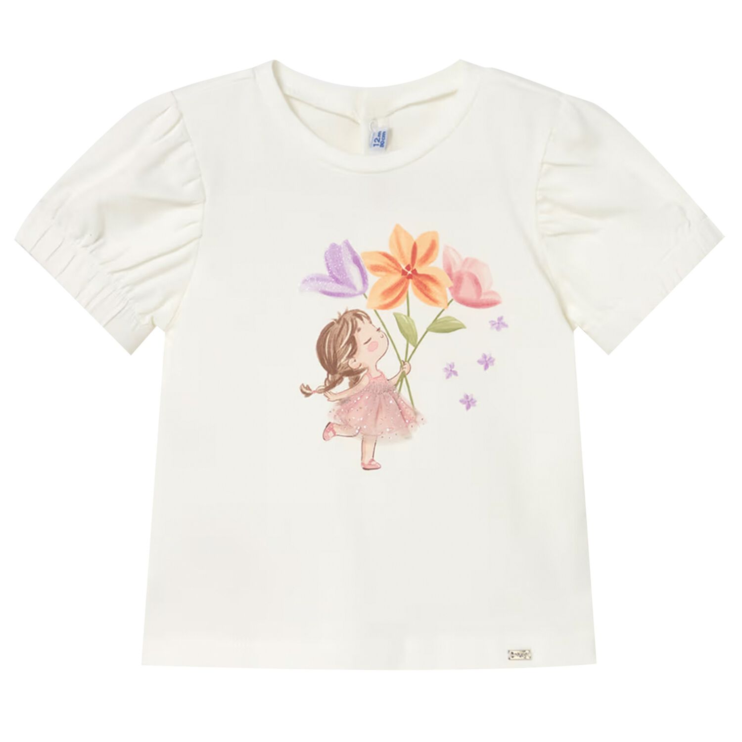 Younger Girls Ivory T-Shirt, 1, hi-res