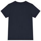 تيشيرت أولاد بالشعار باللون الكحلي والذهبي, 2, hi-res