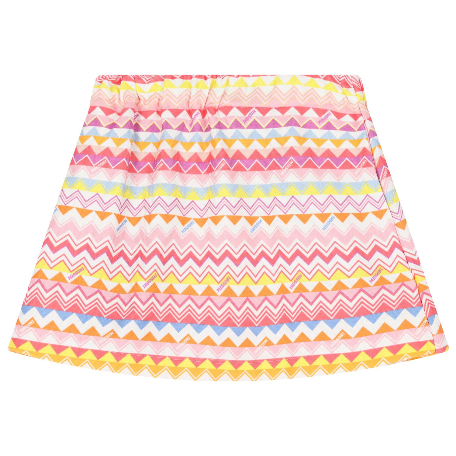 Girls Multi-Coloured Zig Zag Logo Skirt, 1, hi-res