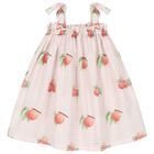 Girls Pink Peaches Beach Dress, 1, hi-res
