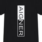 تيشيرت أولاد بالشعار باللون الأسود, 1, hi-res