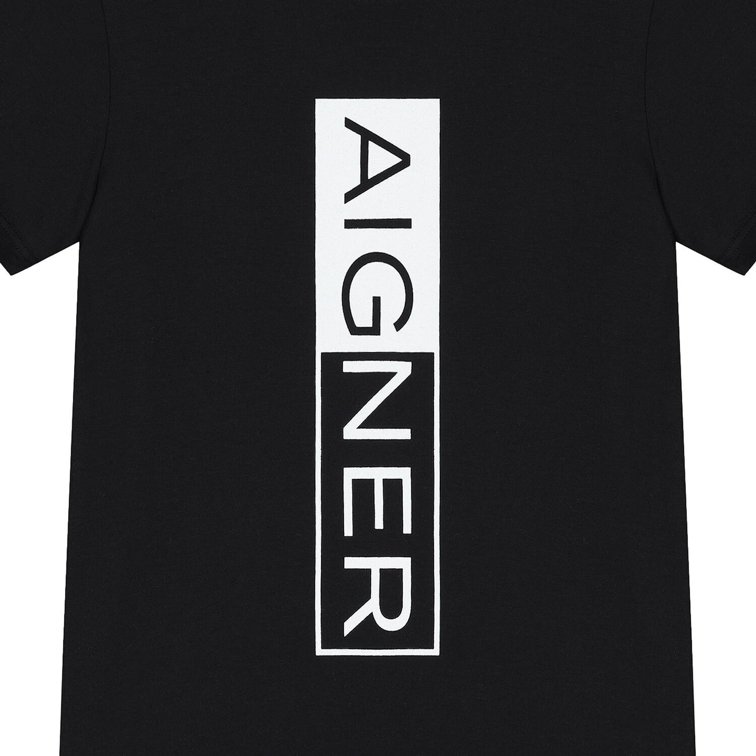 تيشيرت أولاد بالشعار باللون الأسود, 1, hi-res image number null