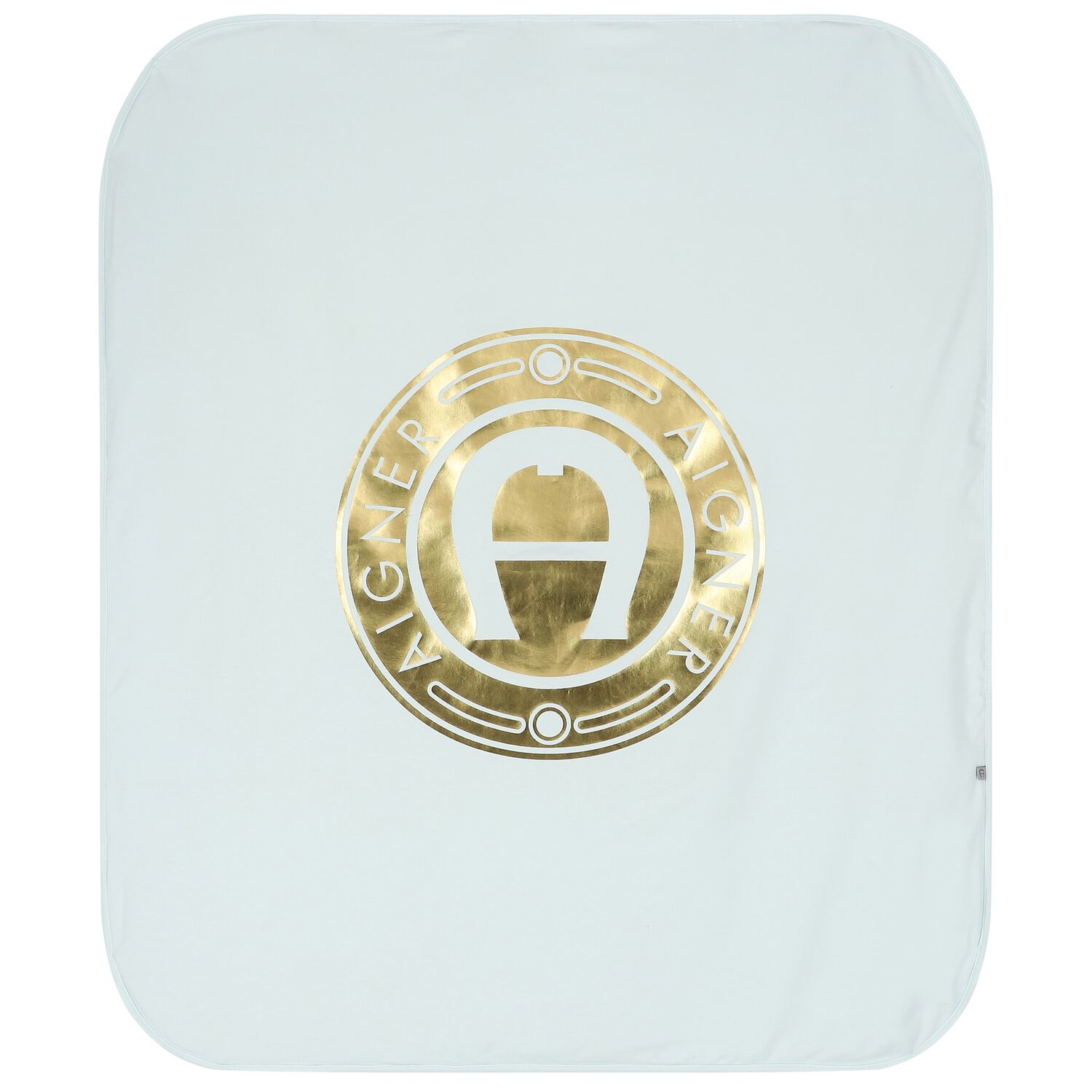 Baby Boys Blue & Gold Logo Blanket, 2, hi-res