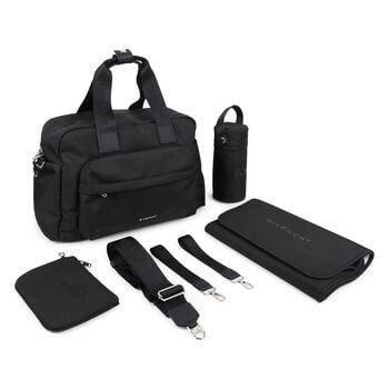 حقيبة تغيير ملابس الأطفال بشعار أسود