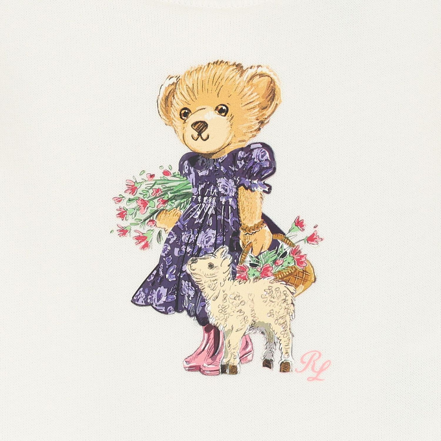 Baby Girls Ivory Polo Bear Romper, 1, hi-res