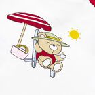 طقم شورت سباحة  وقبعة بنات بالشعار باللون الأبيض والأحمر , 1, hi-res