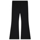 Girls Black Teddy Bear Trousers, 1, hi-res