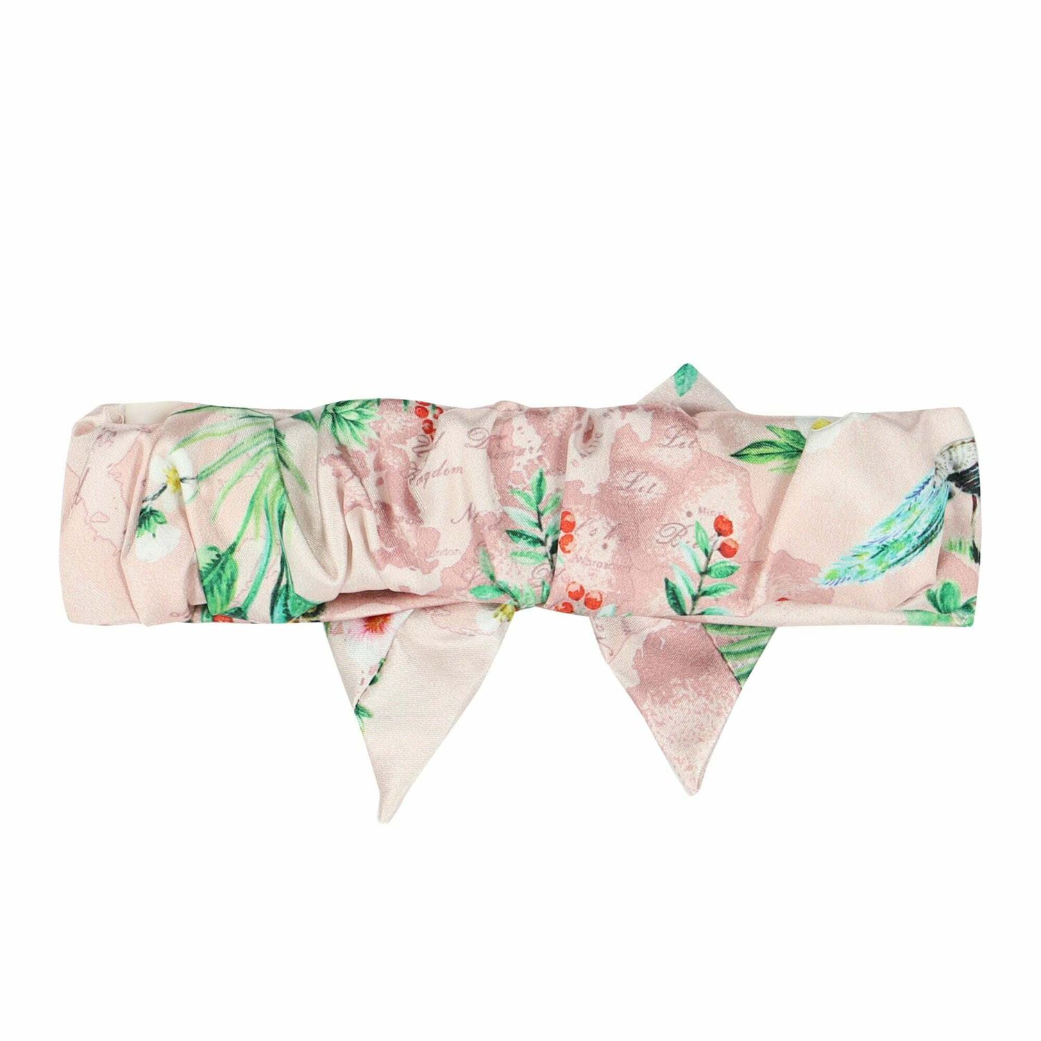 Baby Girls Pink Geo Map Bow Headband, 1, hi-res