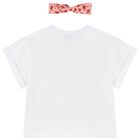 Girls White T-Shirt & Headband Set, 2, hi-res