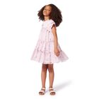 Girls Pink Floral Chiffon Tiered Dress, 1, hi-res