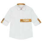قميص أولاد بالشعار باللون الابيض, 1, hi-res