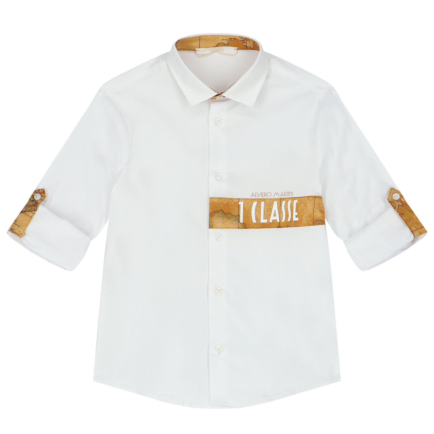 قميص أولاد بالشعار باللون الابيض, 1, hi-res