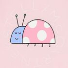 تيشيرت اطفال بشعار الخنفساء باللون الوردي للبنات , 1, hi-res