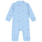 Baby Boys Blue Logo Romper, 1, hi-res
