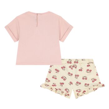 Younger Girls Pink & Yellow Shorts Set