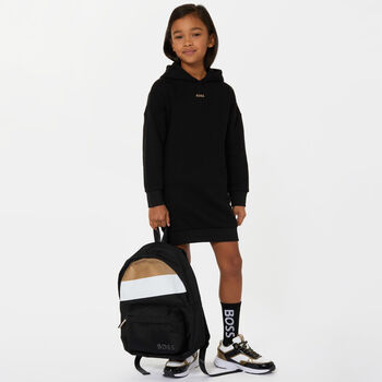 Boys Black Logo Backpack