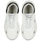White Mesh Logo Trainers, 1, hi-res