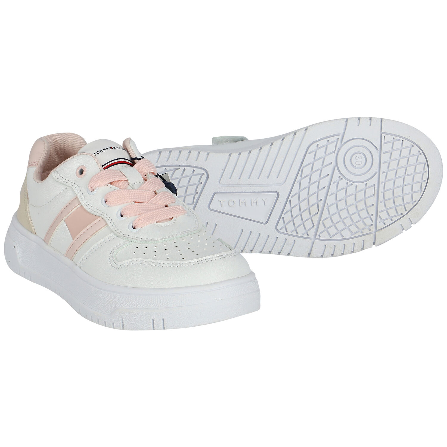 Girls White Logo Trainers, 1, hi-res image number null
