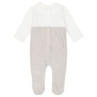 Baby Boys Ivory & Beige Knitted Babygrow Set, 1, hi-res