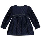 Younger Girls Navy Blue & Gold Dress, 1, hi-res
