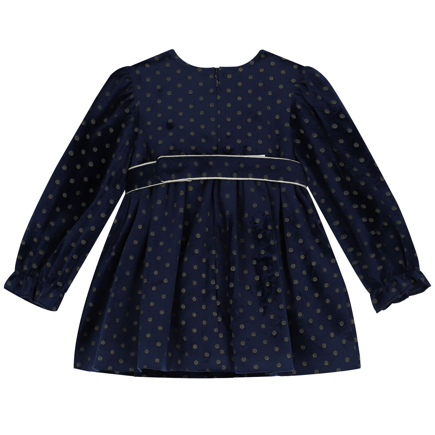 Younger Girls Navy Blue & Gold Dress, 1, hi-res image number null
