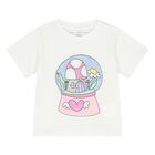 Younger Girls White Logo T-Shirt, 1, hi-res