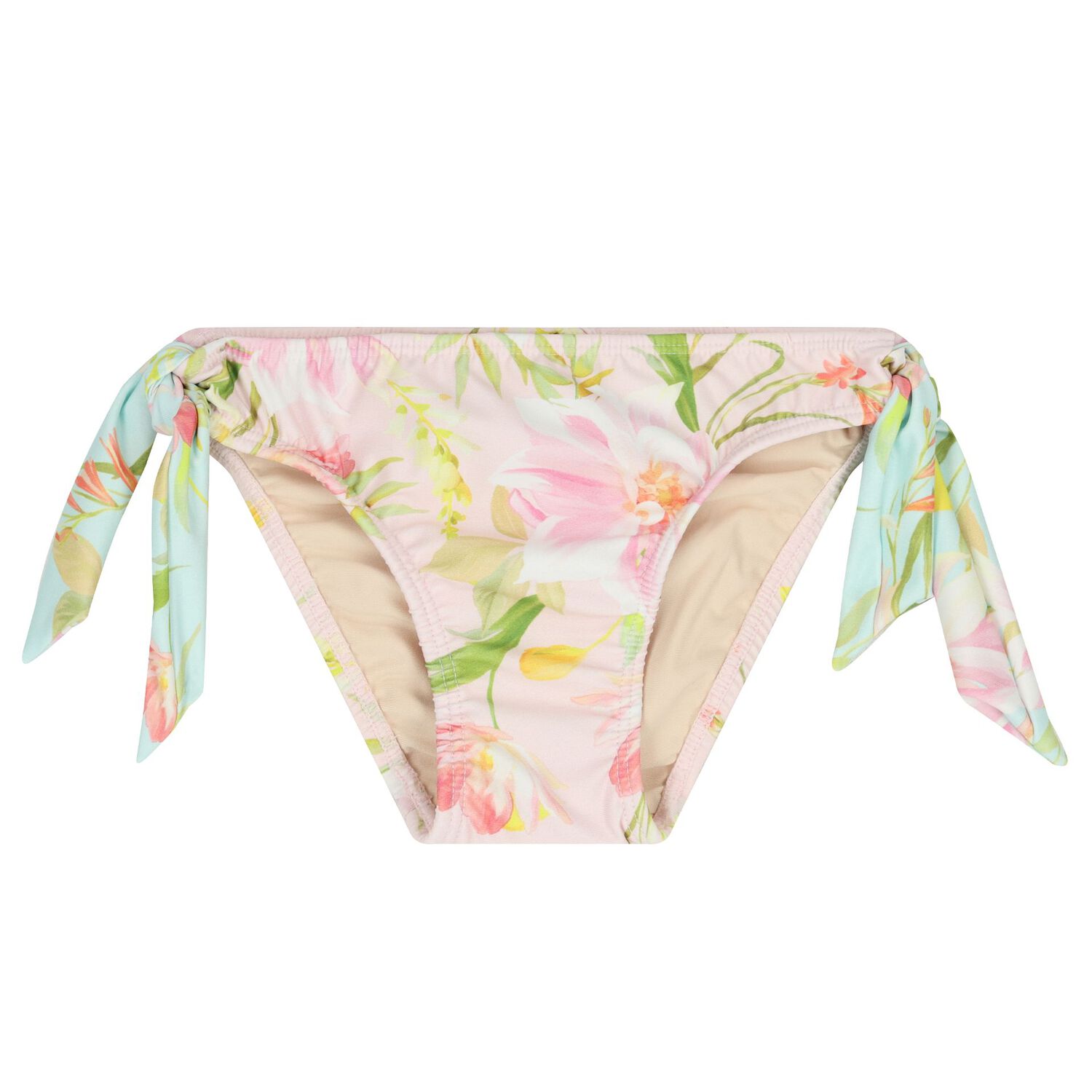 Girls Pink & Aqua Floral Bikini, 1, hi-res