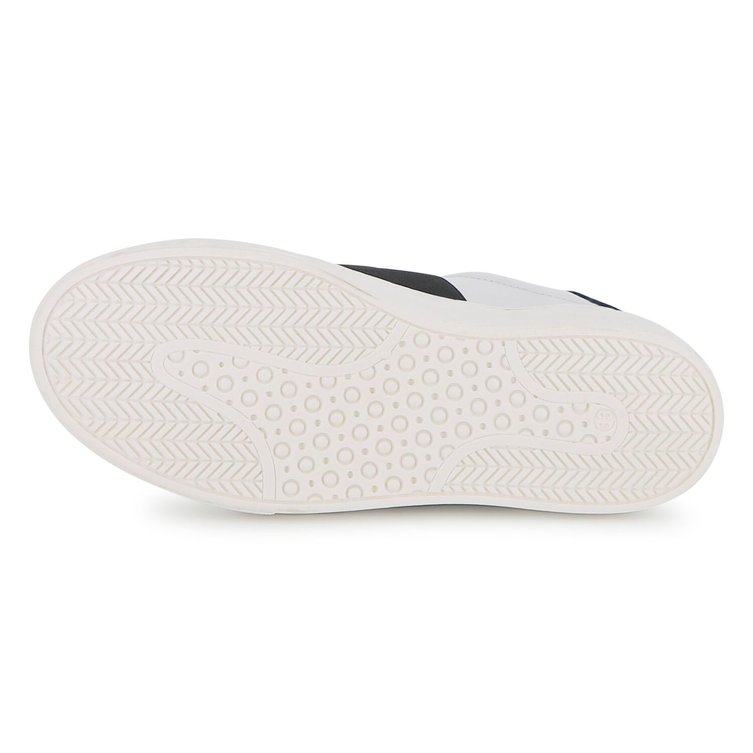 White & Black Logo Trainers, 1, hi-res