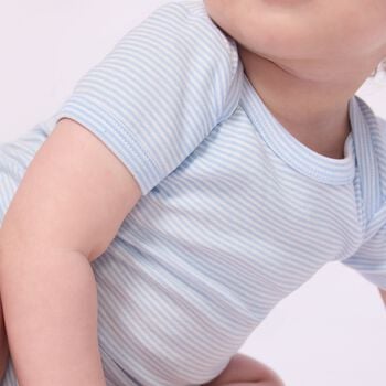 Baby Boys Blue & Ivory Whale Bodysuit ( 3-Pack )