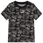 Boys Black Logo T-Shirt, 1, hi-res