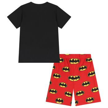 Boys Black & Red Batman Shorts Set
