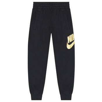 Boys Black & Gold Logo Joggers