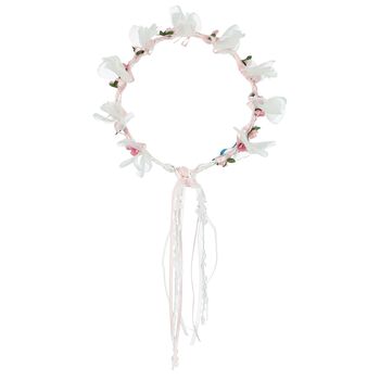 Girls White & Pink Flower Headband