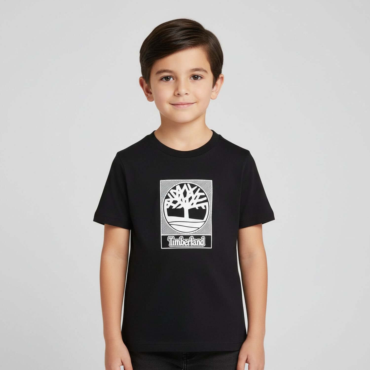Boys Black Logo T-Shirt, 3, hi-res
