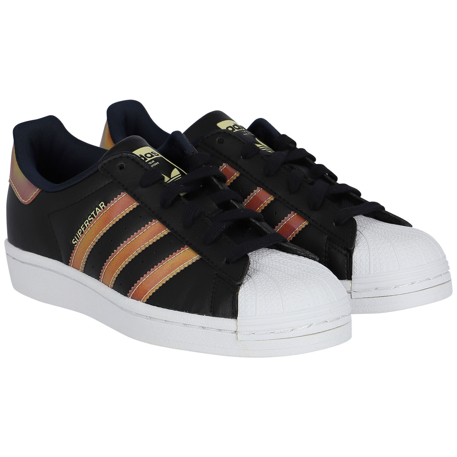 Black Iridescent Superstar Trainers, 1, hi-res