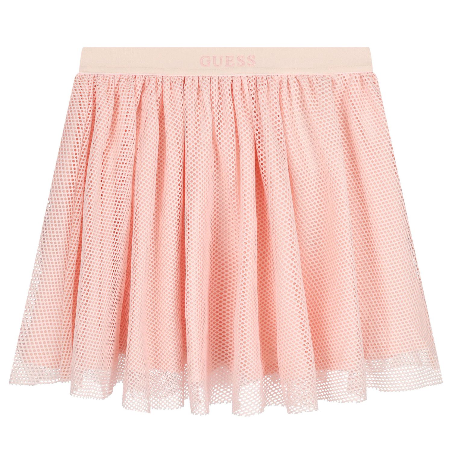 Girls White & Pink Logo Mesh Skirt Set , 1, hi-res