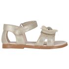 Girls Gold Flower Sandals, 1, hi-res