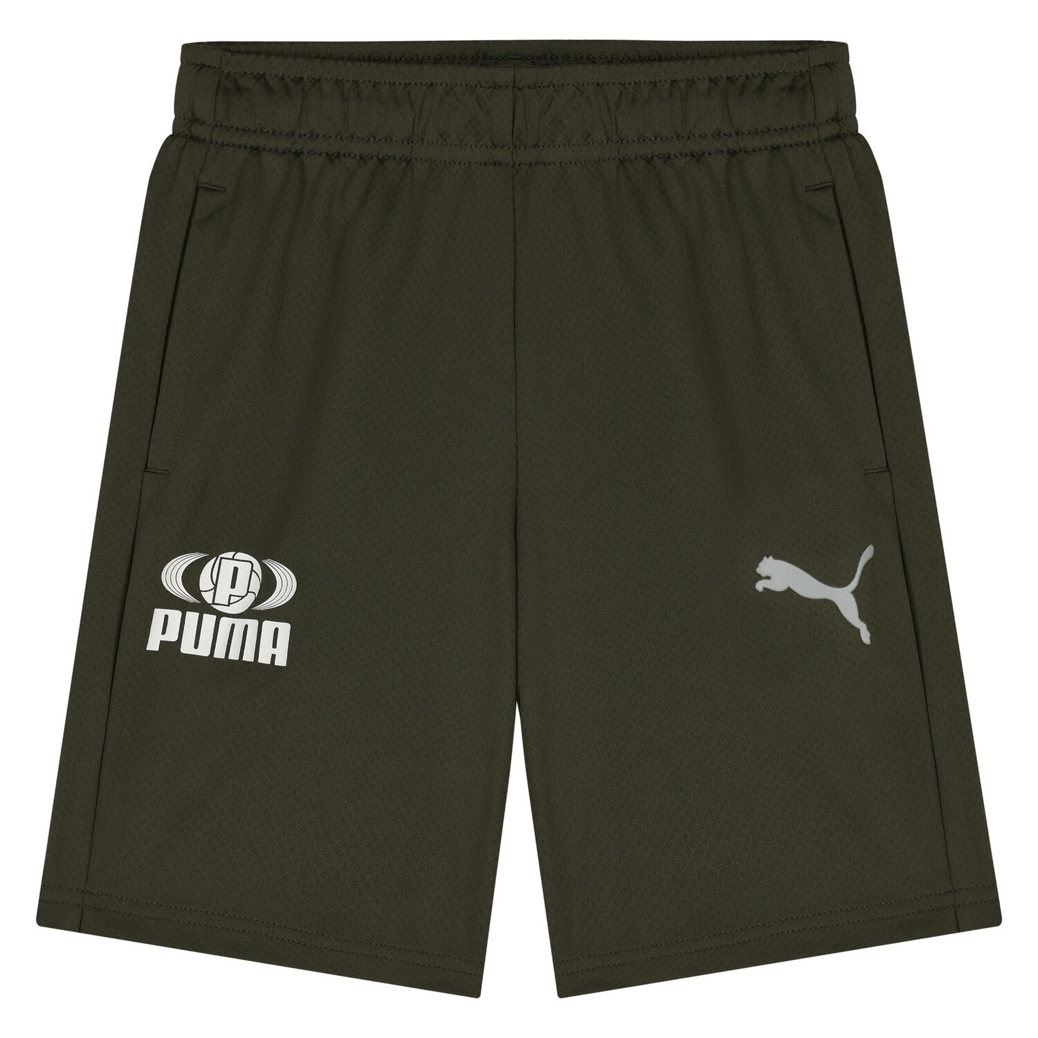 Boys Green Logo Shorts, 1, hi-res