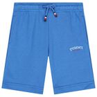 Boys Navy Blue Logo Shorts, 2, hi-res