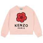 سويت شيرت بناتي بطبعة زهور بوكي وردية, 1, hi-res