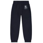 Boys Navy Blue Logo Joggers, 1, hi-res